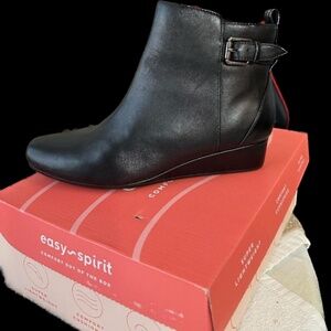 Brand new Macys black leather comfortable boots booties